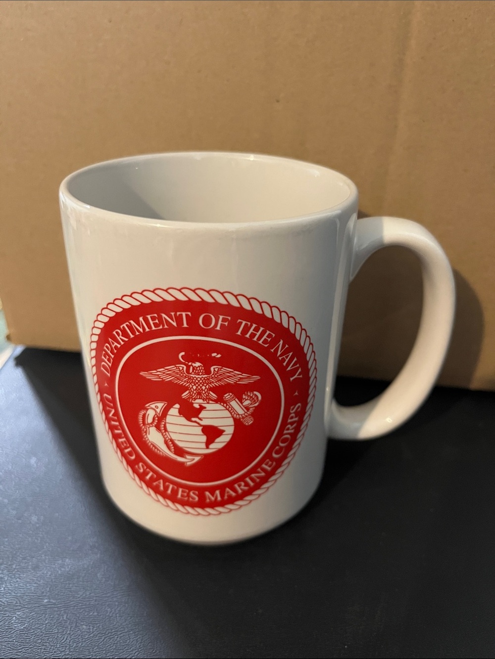 The Marines White Ceramic Coffee Mug with Flag Graphic - Picture 2 of 4